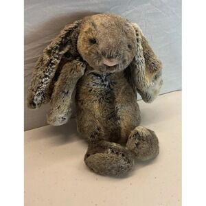 Jellycat Bashful WOODLAND BABE Bunny Plush Medium 12" Brown Stuffed Rabbit‎